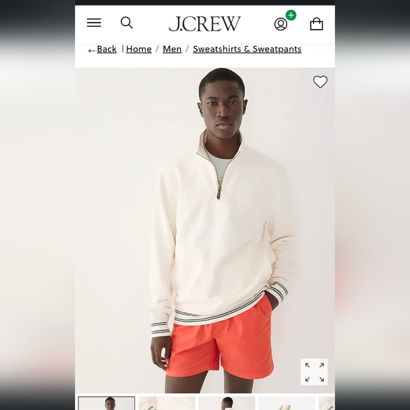 J. Crew Half-zip ribbed terry pullover large - Picture 1 of 7